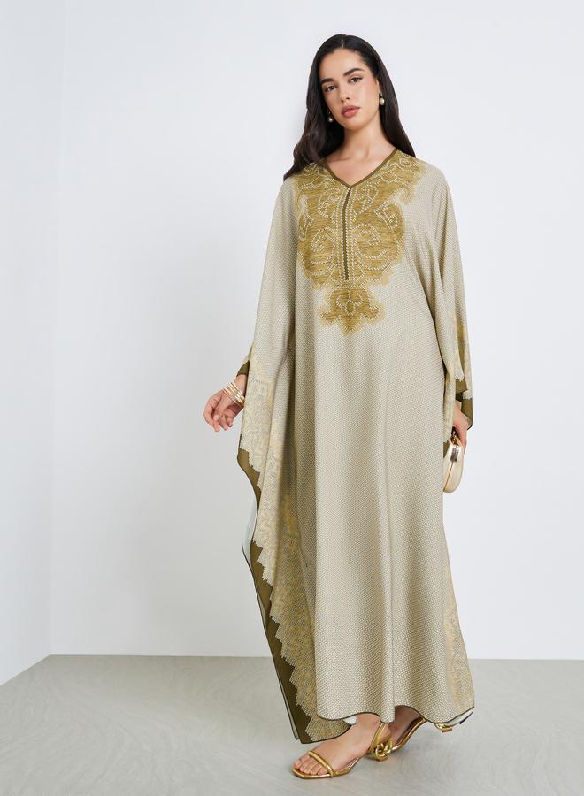 ستايلي عباية قفطان مطبوعة للنساء - Image 5